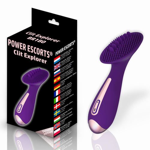Power Escorts - BR180 - Clit Explorer - Clit & G Spot Vibrator - Rechargeable - Silicone - 15 CM - Purple
