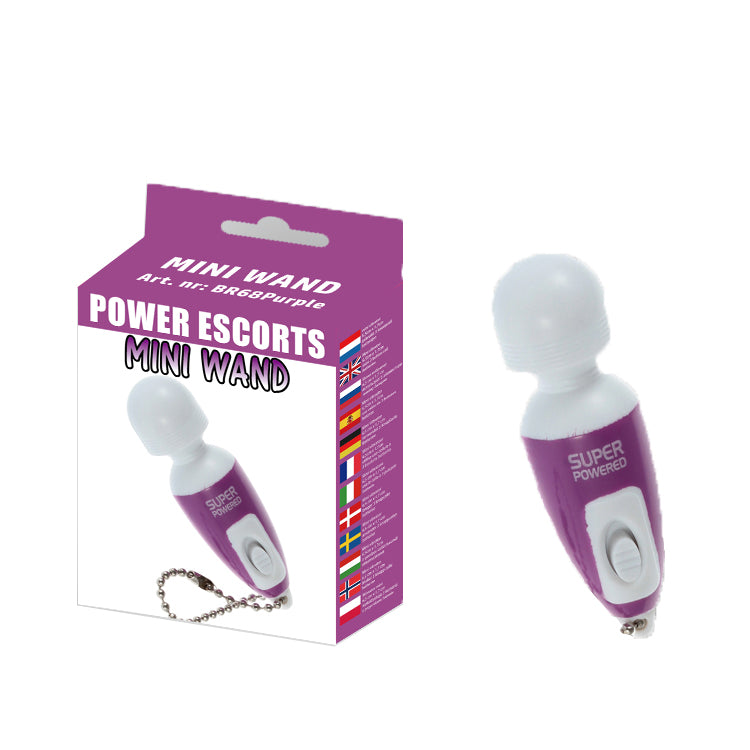 Power Escorts - BR68 - Mini Wand Massager - Mini Vibrator - 6,5 CM - 2 Colours Pink / Purple
