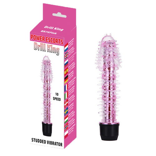 Power Escorts - BR76 - Drill King Vibrator - Pink - L 16.8 CM