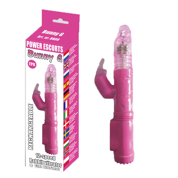 Power Escorts - BR86 - Bunny G - Up & Down Tarzan - Rabbit Vibrator - Rechargeable - Pink