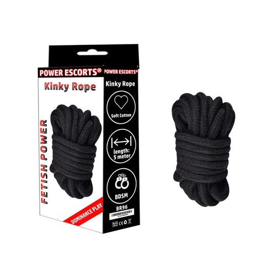Power Escorts - BR96 - Kinky Rope 5 Meter - Fetish Power - Black