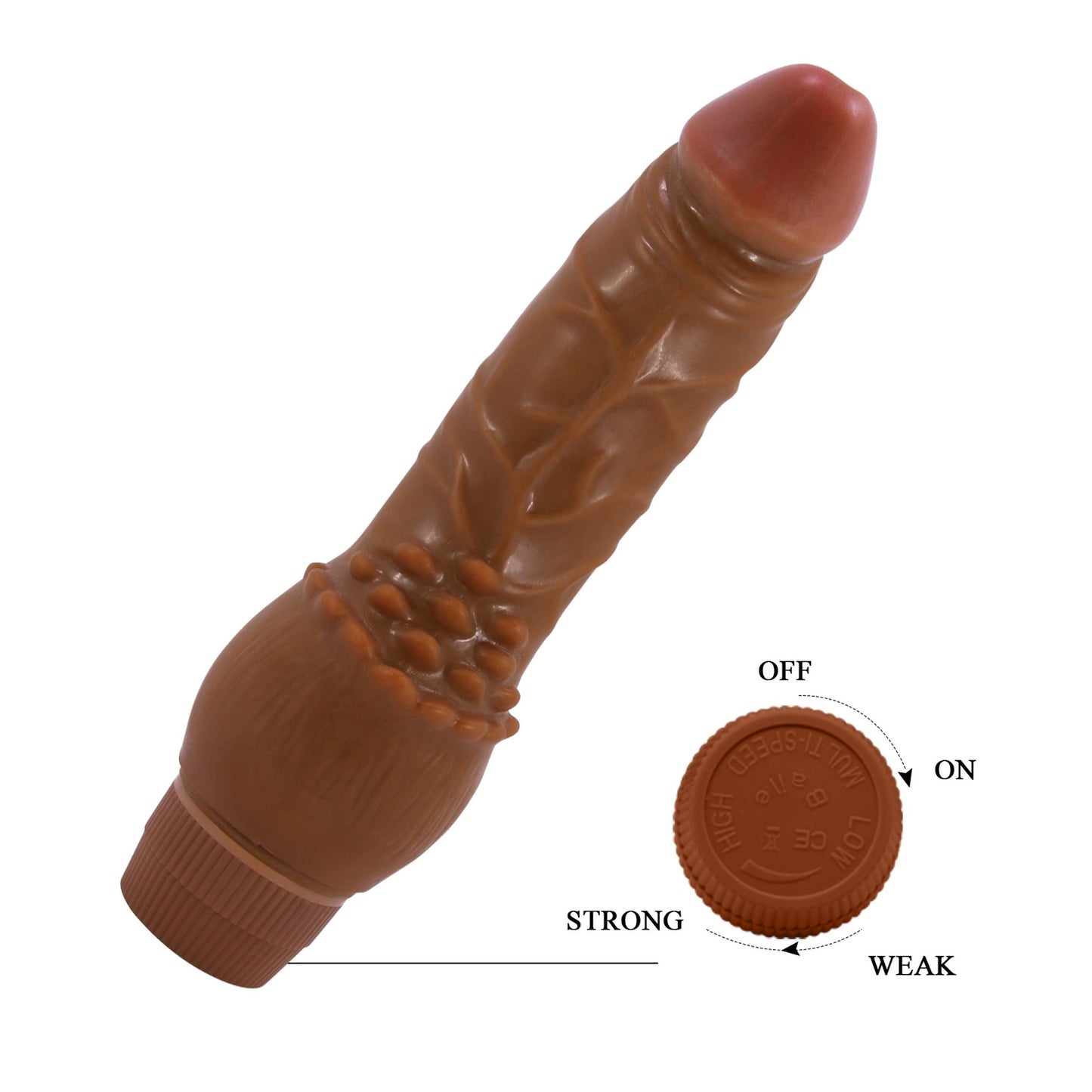 BAILE - Barbara Brown Realistic Vibrator - Vibrating Soft Skin 19,5 cm 7.6 Inch- BW-001001R-1