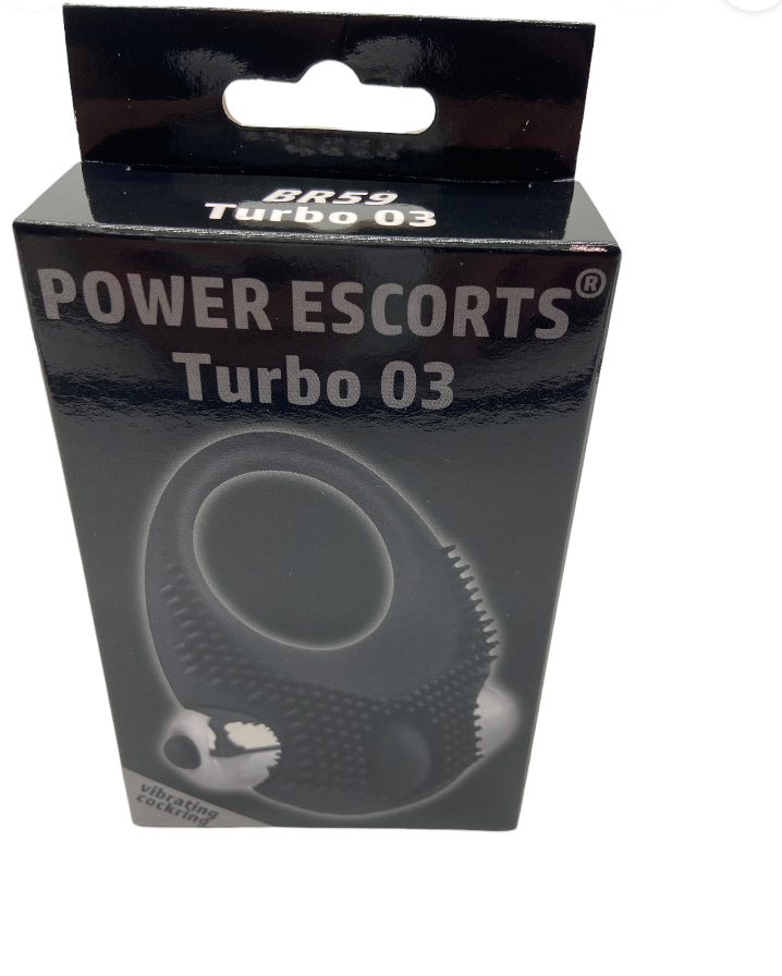 Power Escorts - BR59 - Turbo 03 Vibrating Cockring - Silicone - Black