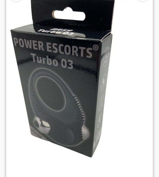 Power Escorts - BR59 -  Silicone Turbo 03 Vibrating Cockring - Black