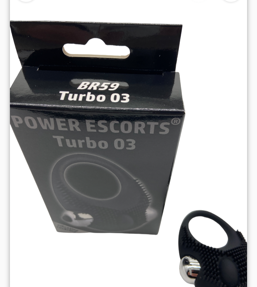 Power Escorts - BR59 - Silicone Turbo 03 Vibrating Cockring - Black