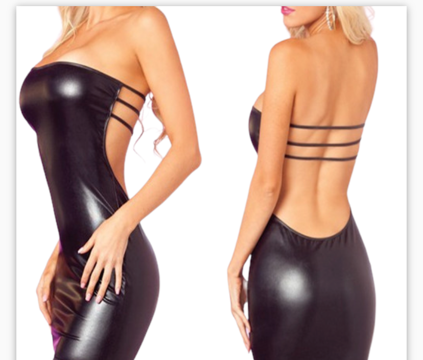 Body Pleasure - TL102 - Wet Look Tight Dress - One Size