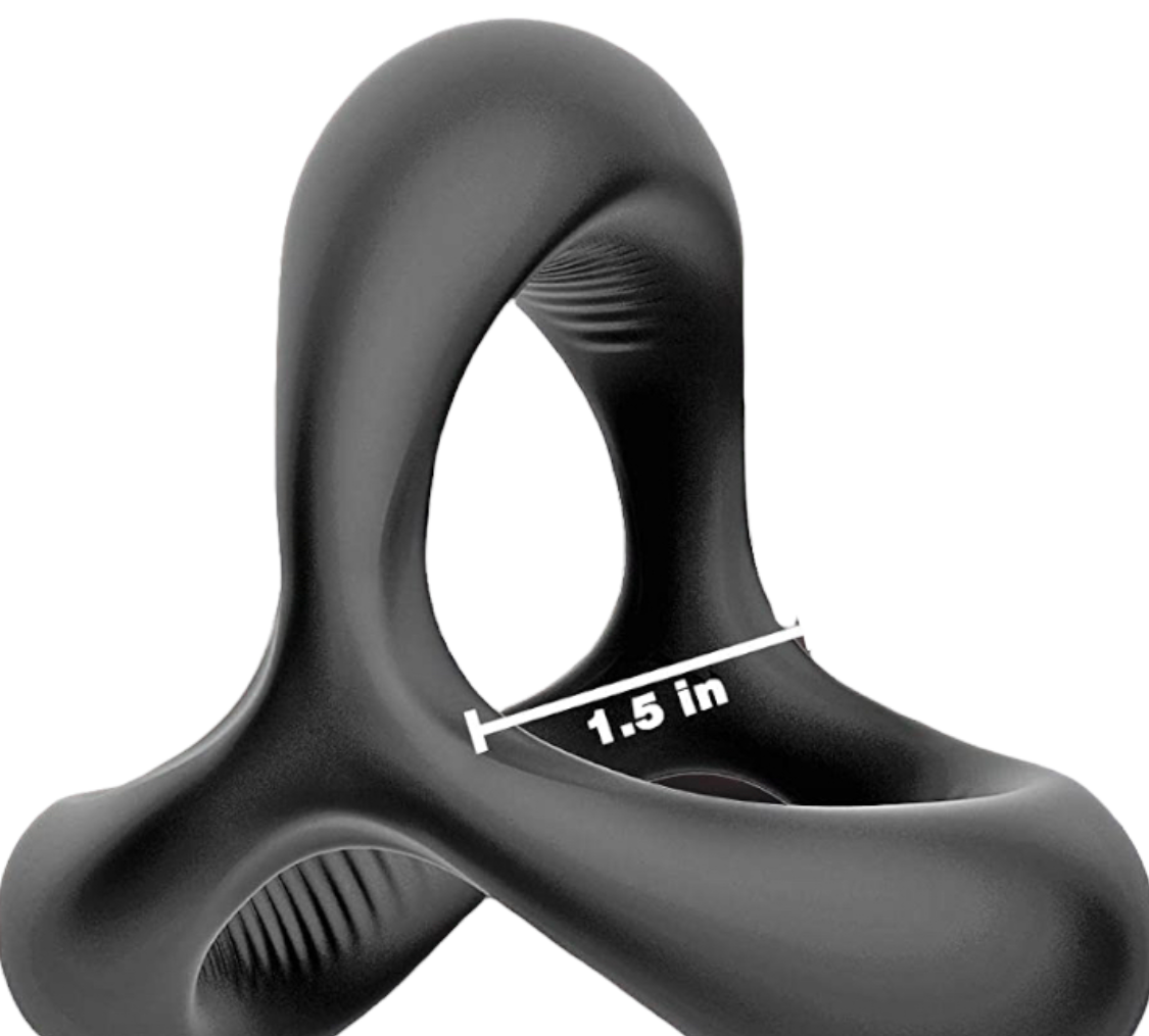 Luxury Play - LP07 - Cockring - Elastic - Stretch - 3 Part Ring - Silicone - Black