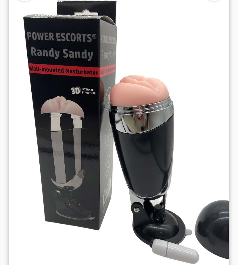 Power Escorts - Br03 - Randy Sandy Vibrating Masturbator - Suction Cup - 22 CM