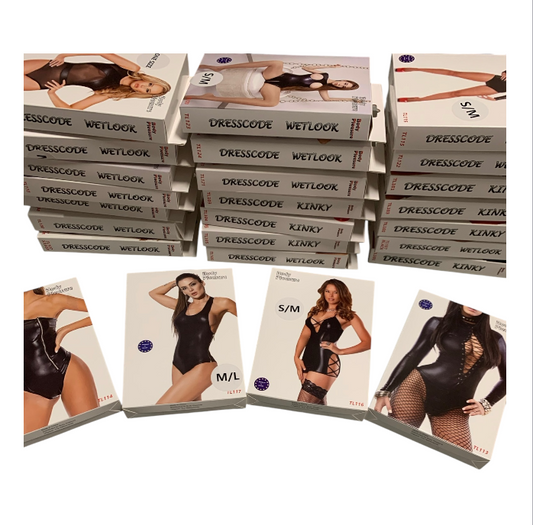 Body Pleasure Wetlook Lingerie - 15 Model Mix Box - Gift Box