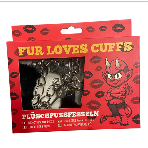 Furry Love Cuffs - Black - Extra Long Chain - Extra Heavy 265 Gram !! - Extra Big - Colourbox