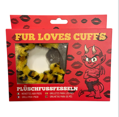 Furry Love Cuffs - Leopard - Extra Long Chain - Extra Heavy 265 Gram !! - Extra Big - Colourbox