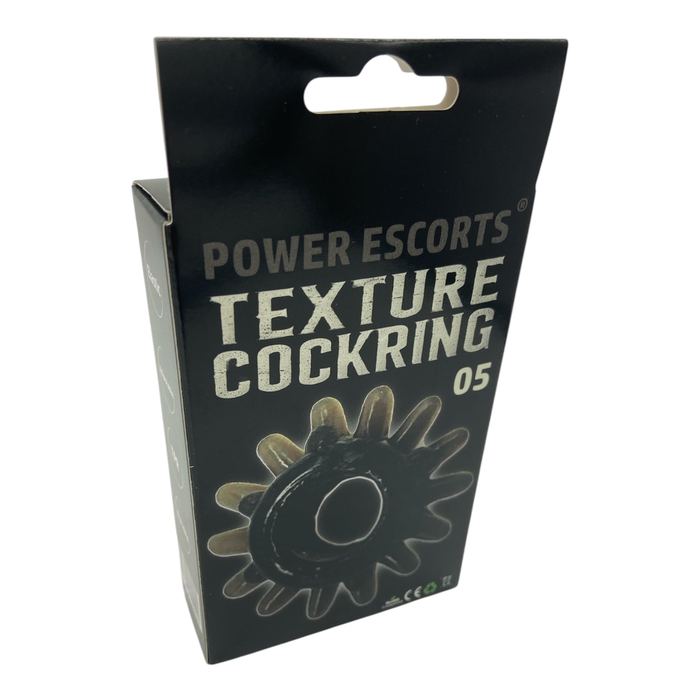 Power Escorts - BR288 - Texture Cockring 05 - Black - Extra Stretchable