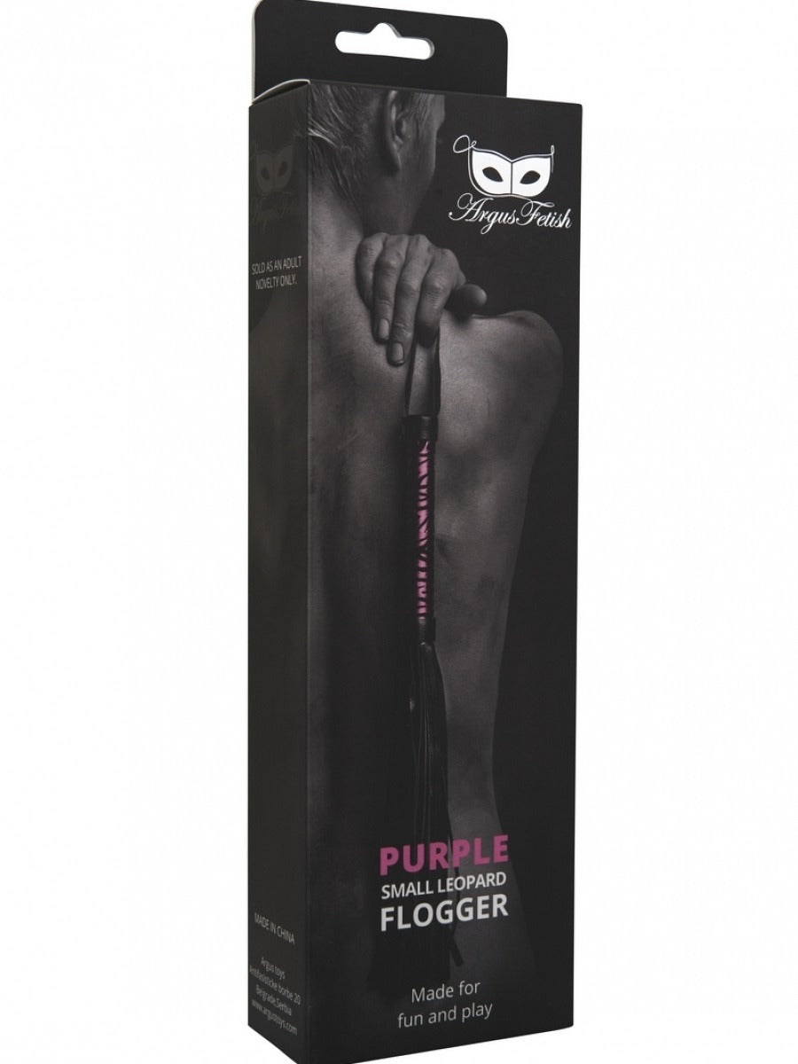 Argus Purple Leopard Flogger - Leatherlook - AF 001023