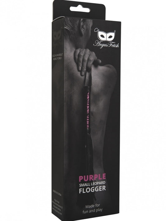 Argus Purple Leopard Flogger - Leatherlook - AF 001023
