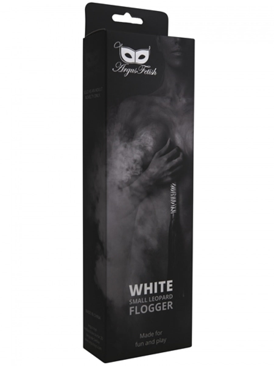 Argus White Leopard Flogger - Leatherlook - AF 001025