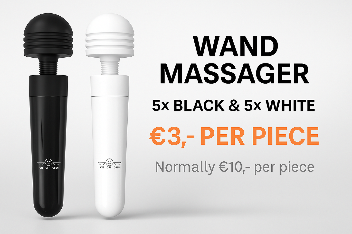 Power Escorts - Summer Deal - Wand Explorer 10 Pieces Pack - 5×Black + 5×White