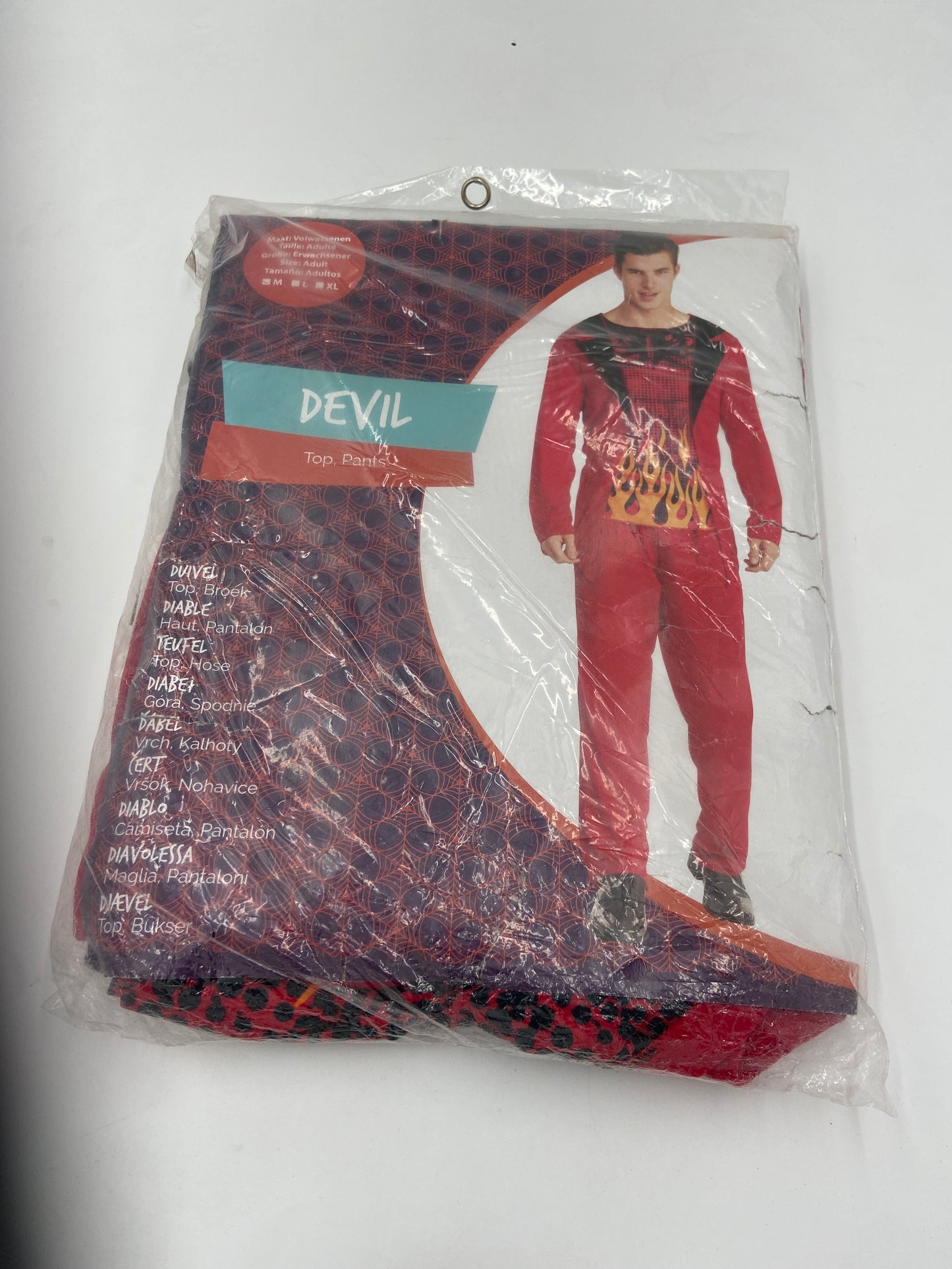 Extra Kinky Devil Costume – Red Flame Top & Pants Set - Size M / L / XL