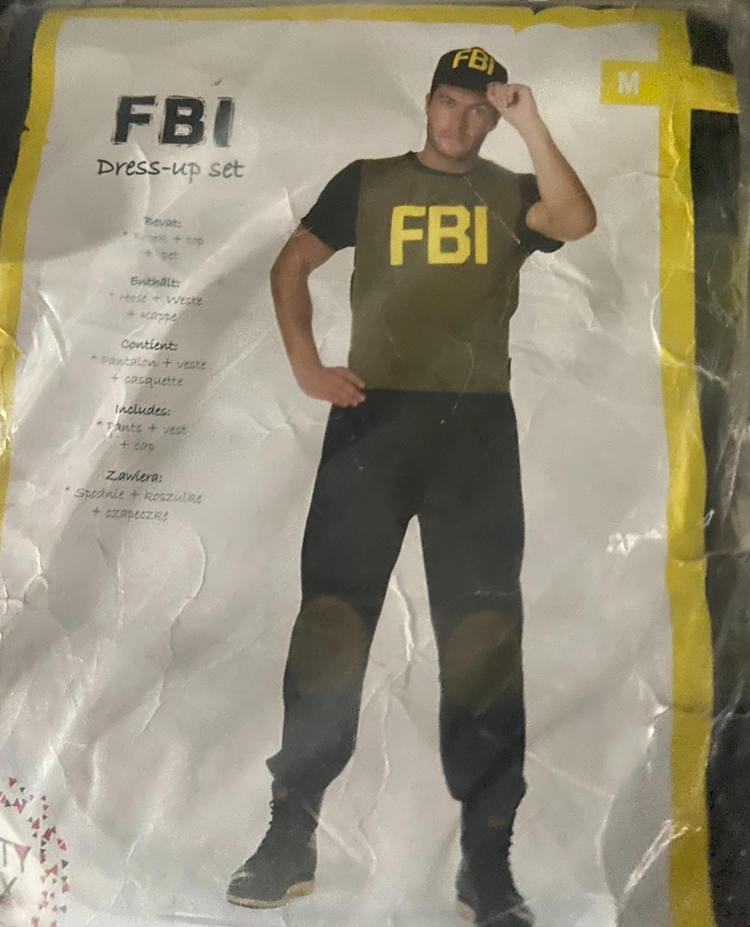 Sexy FBI Roleplay Costume – Command the Room in Style | Shirt, Pants & Extra Cap - M / L / XL