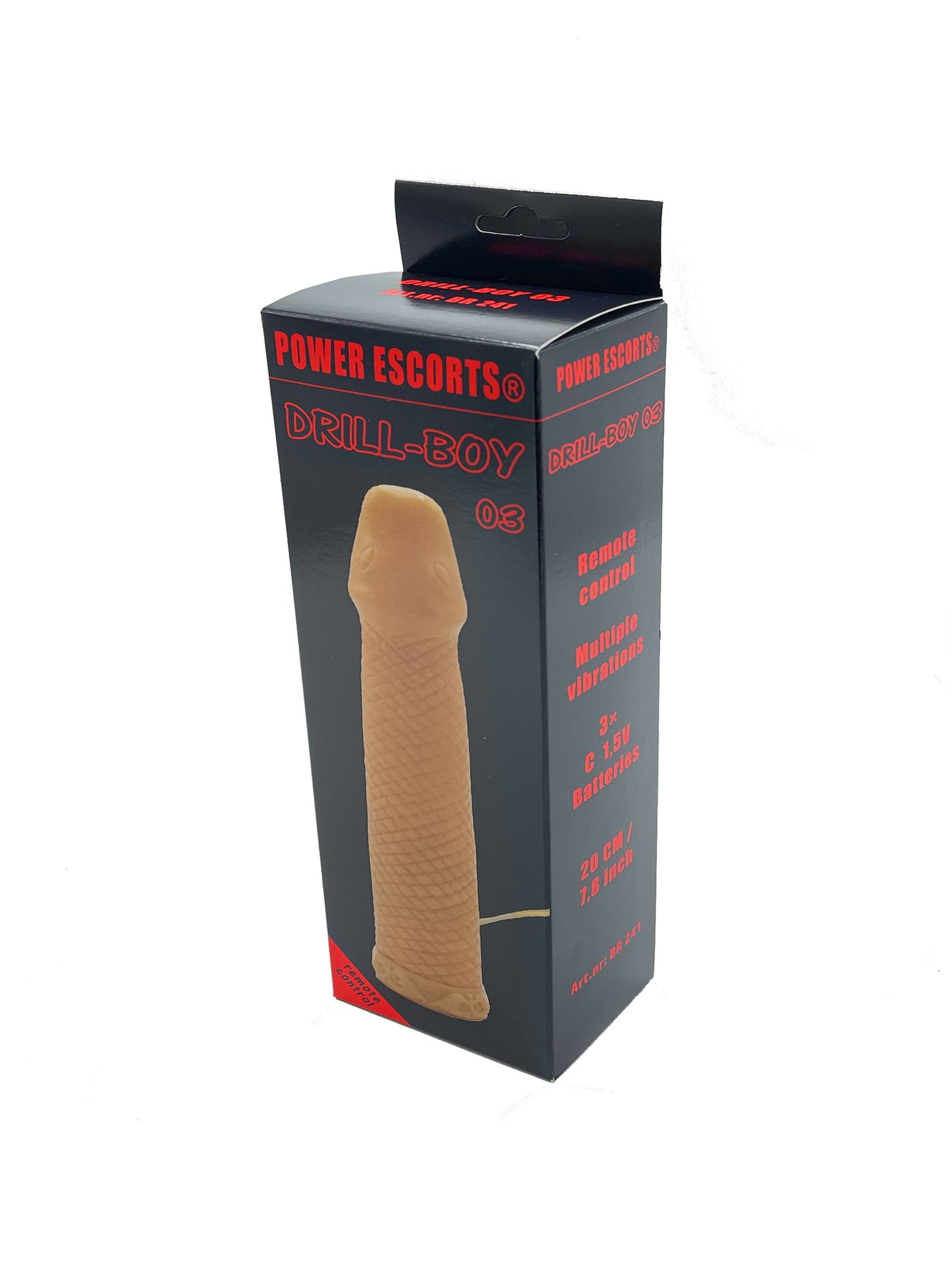 Power Escort - BR241 - Drill-Boy 03 - Realistic Vibrator - Wired Remote Control - 20cm