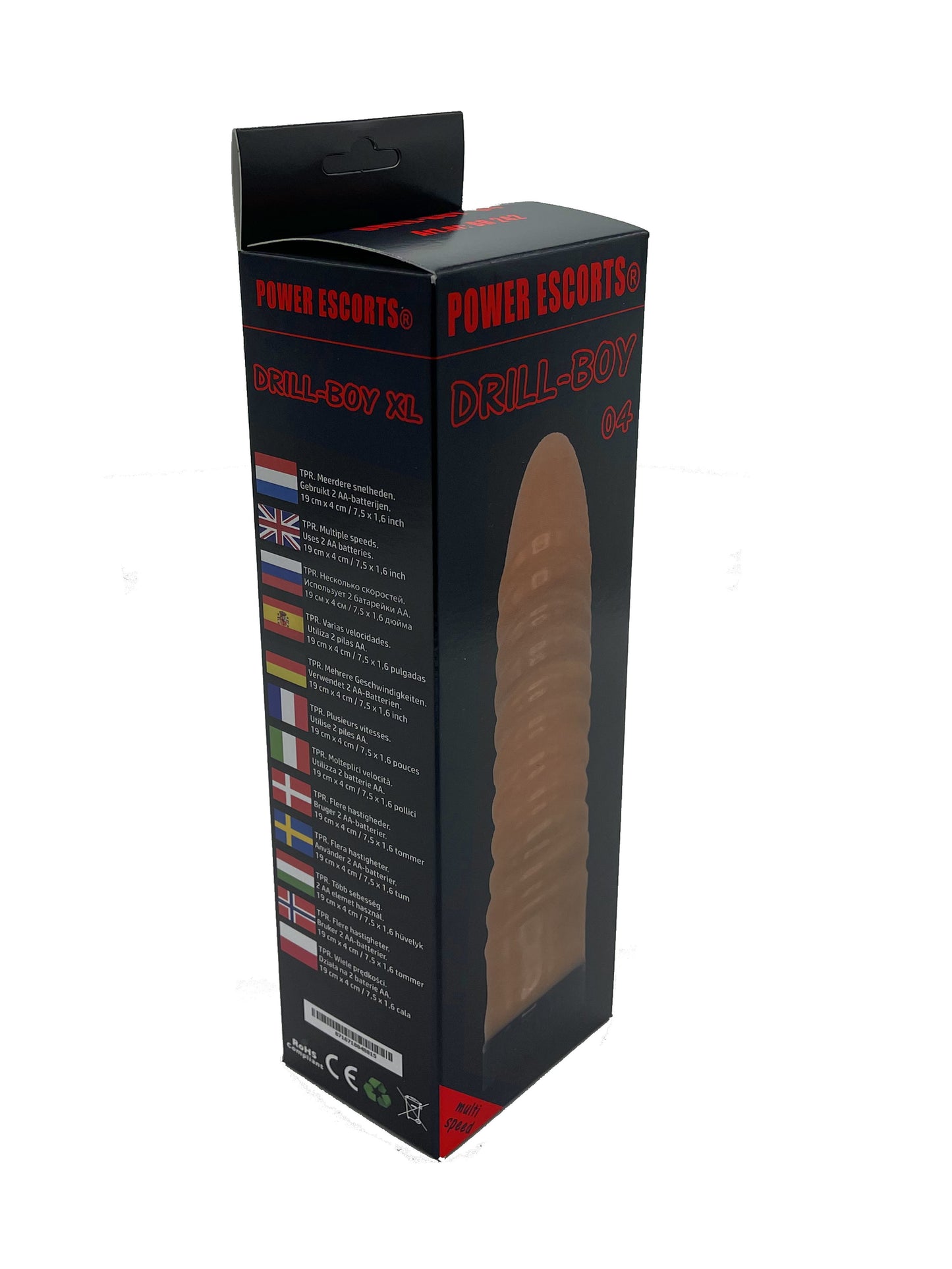 Power Escorts - BR242 - Drill-Boy 04 - Multiple Vibrations - Flesh - Colour Box