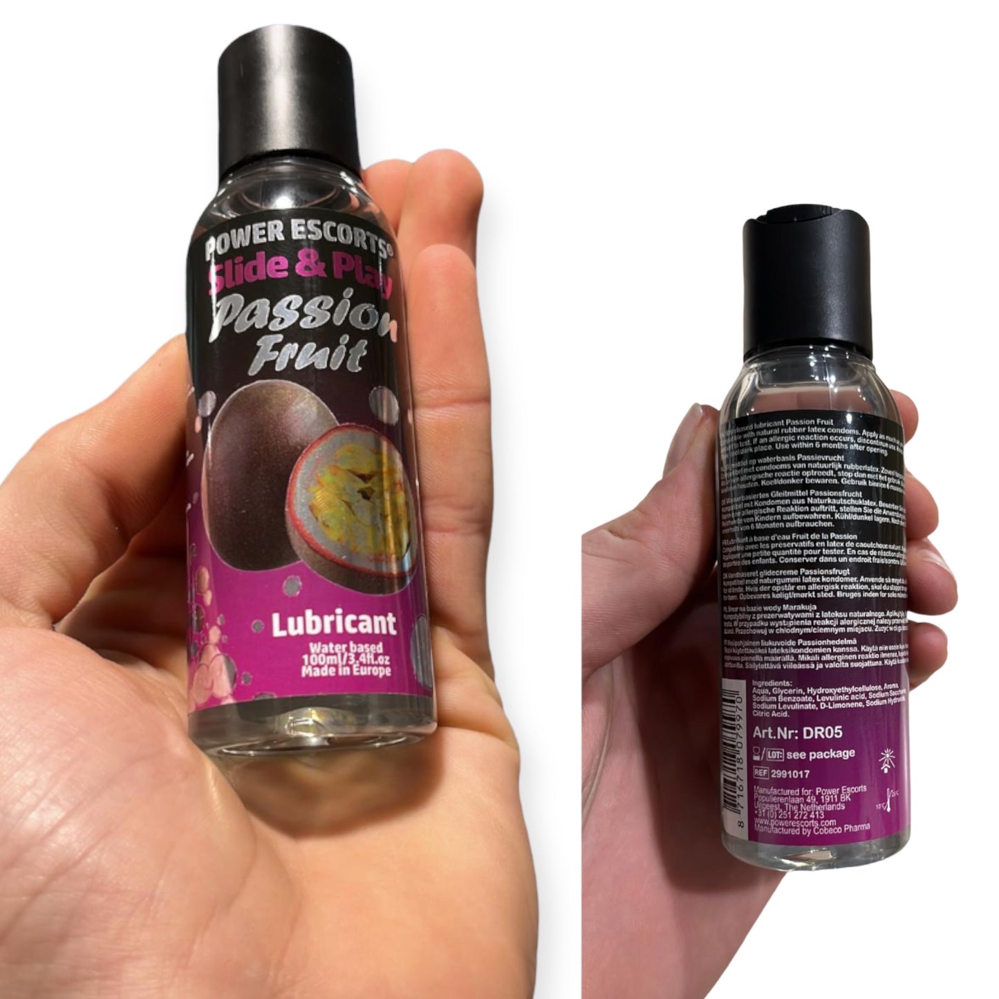 Power Escorts - DR05 - Passion Fruit Lubricant – Slide & Play – Waterbased – 100ml
