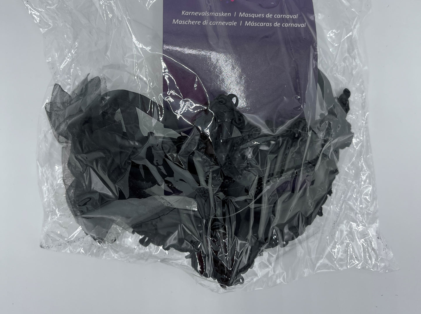 Power Escorts - BR205 Black - Luxury Venetian Love Mask with Stone - Plastic bag
