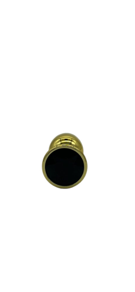 Power Escorts - BR211 Sblack - Diamond King Gold Anal Small Plug With Black Stone - Diameter 2.7 cm - Length 7 cm