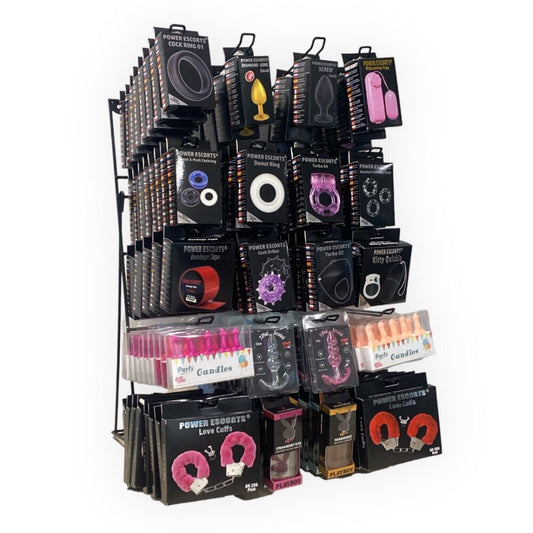 Power Escorts - DISPLAY Mix Items 150 Pieces - Incl. Freestanding Metal Counter Display _