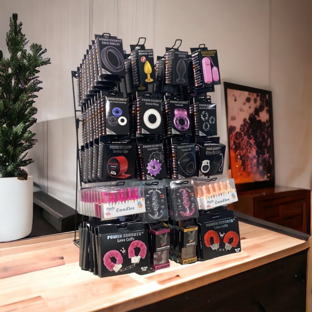Power Escorts - DISPLAY Mix Items 150 Pieces - Incl. Freestanding Metal Counter Display _