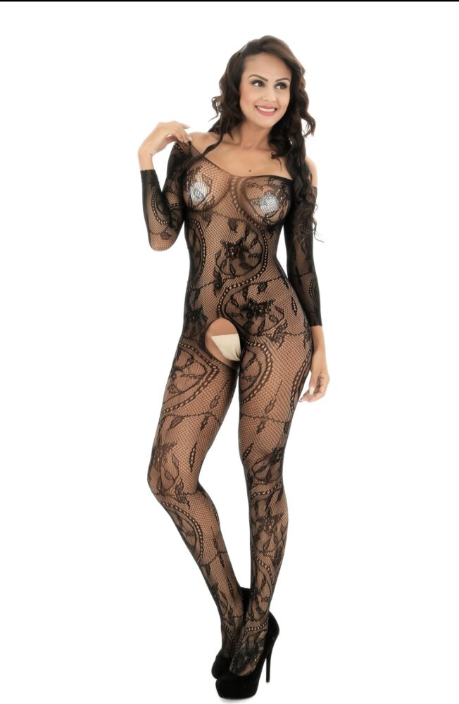 Body Pleasure - White Lingerie Set - Stockings - No Colourbox - In Plastic Bag - Tl606