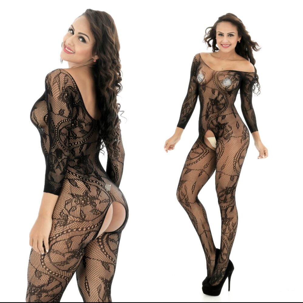 Body Pleasure - White Lingerie Set - Stockings - No Colourbox - In Plastic Bag - Tl606