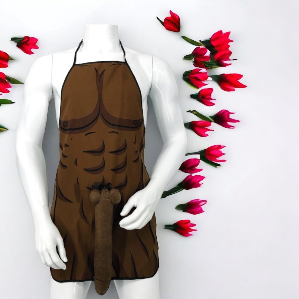 Kinky Pleasure - PL006 - Apron With Big Penis - Brown