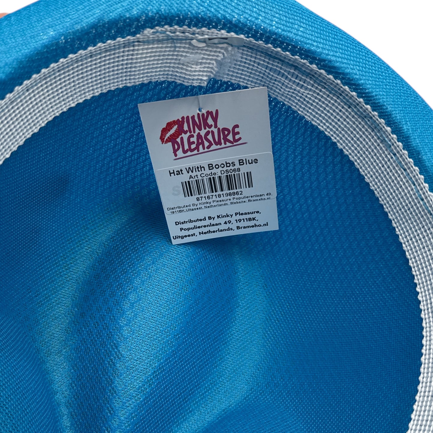 Kinky Pleasure - DS068 - Boobie Party Hat – Blue Fedora with Plush Breasts