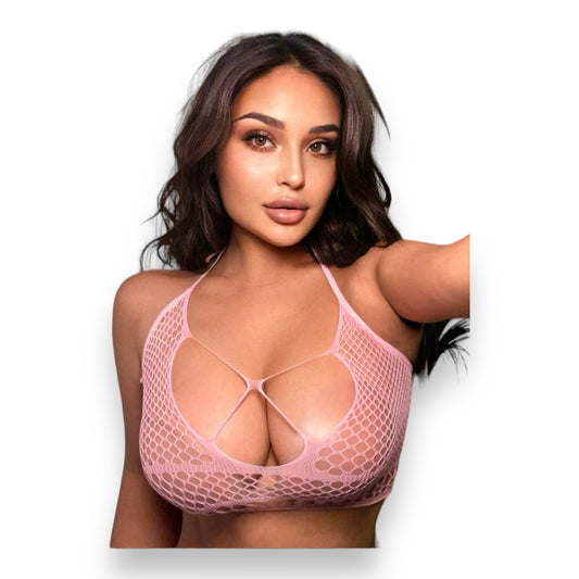 Kinky Pleasure - S012 - Sexy Lingerie TOP - Pink - ONE SIZE FITS MOST - BULK