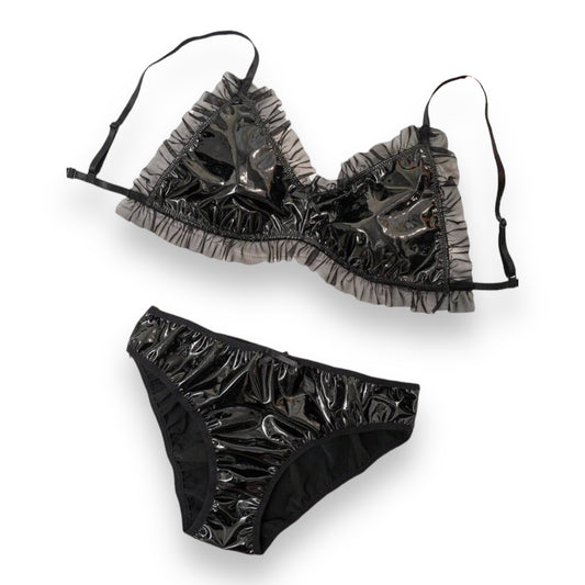 Kinky Pleasure - S013 - Wetlook - Lingerie Set - Black - Size: Large 40/42 - BULK
