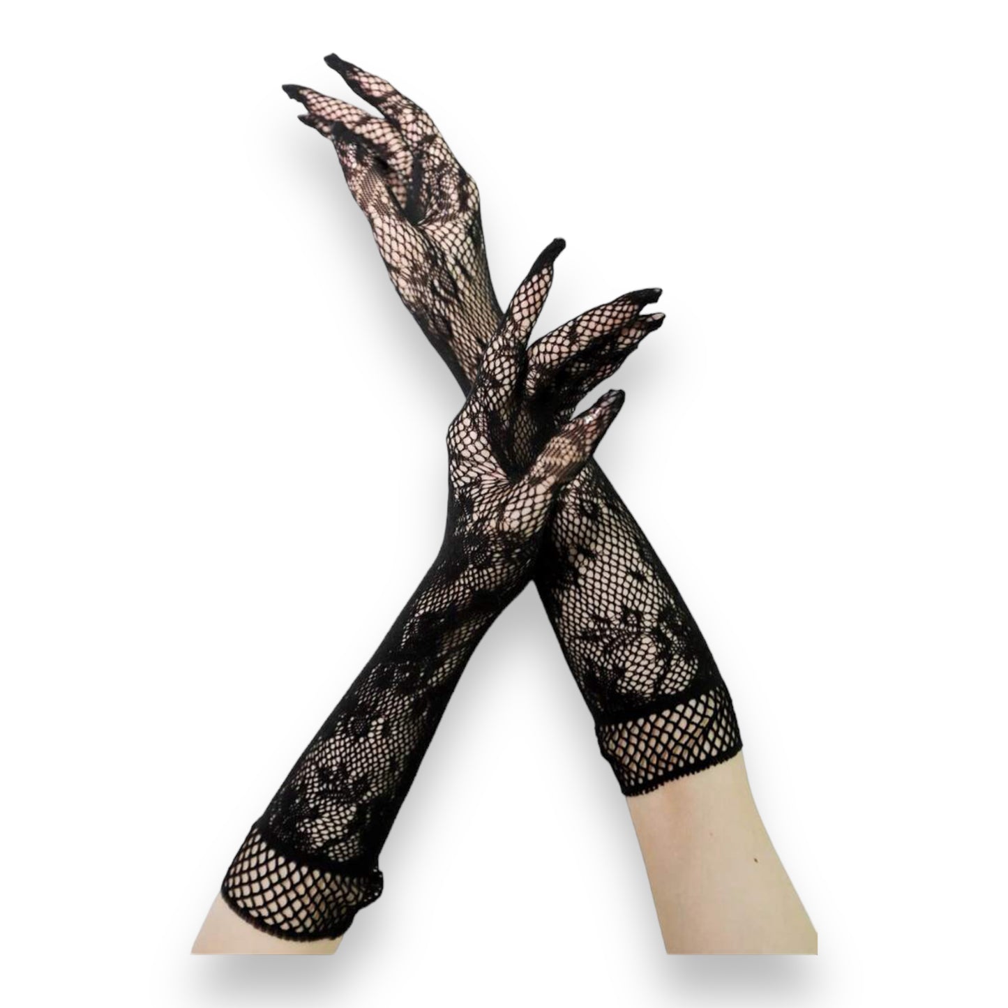 Kinky Pleasure - S011 - Hand Gloves Long - Black - 1 Pair - BULK