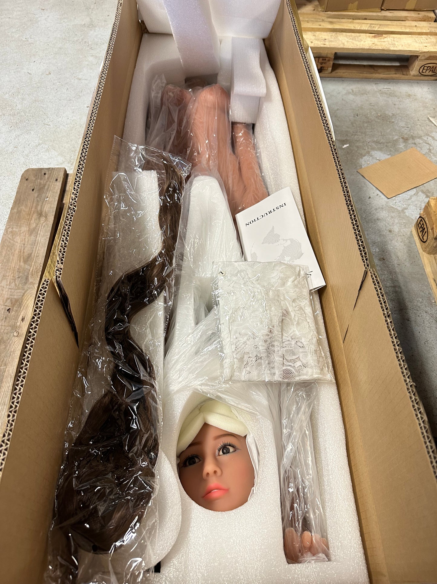 Life Size Doll Kirsten - BR20020 - 158 CM - Inclusive Brown Hair Wig / Anal Douche / Warming Element / Lingerie set