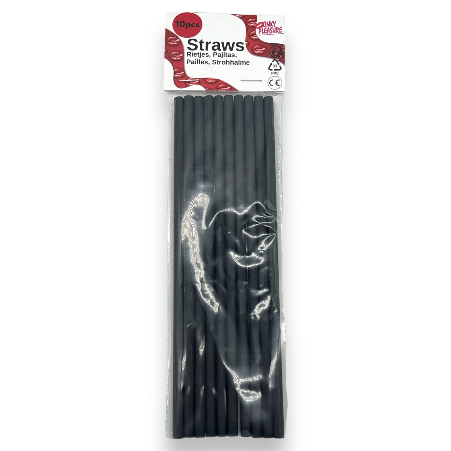 Kinky Pleasure - PK006 - Straws Paper Black- 220x6mm - 10-Pack