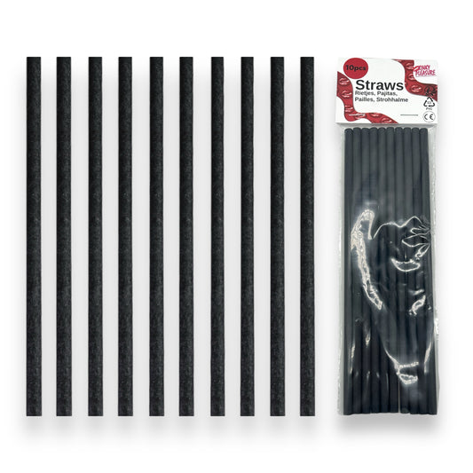 Kinky Pleasure - PK006 - Straws Paper Black- 220x6mm - 10-Pack