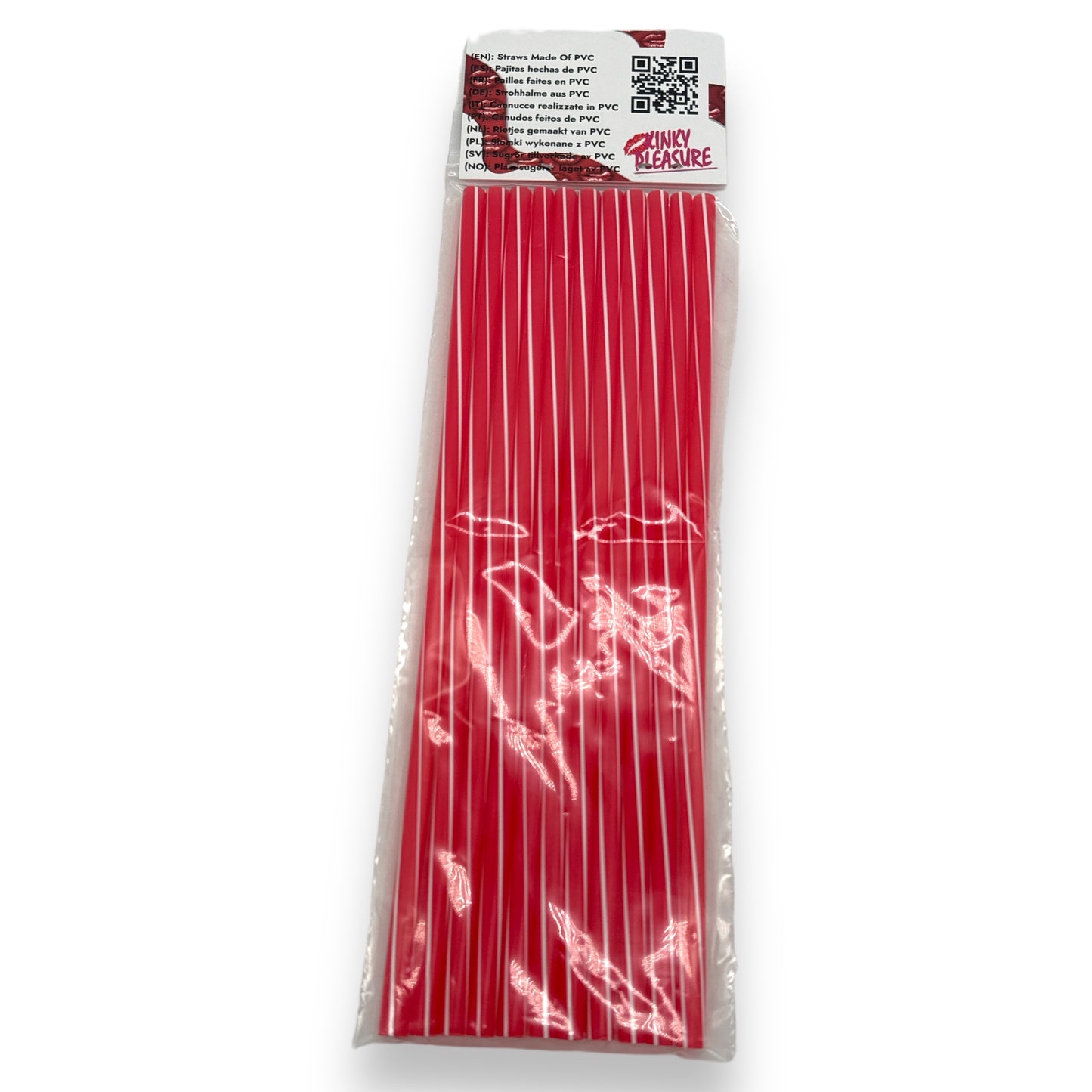 Kinky Pleasure - PK007 - Straws PVC Red - 230x6mm - 10-Pack