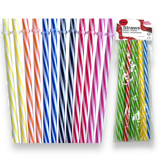 Kinky Pleasure - AX097 - Straws Hard Plastic - Multicolour - 10 Pack