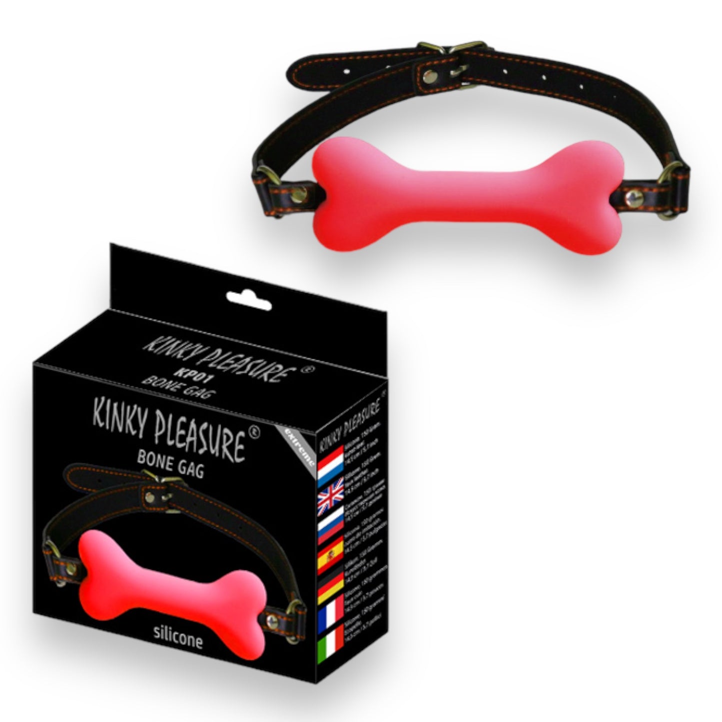 Kinky Pleasure - KP01 - Silicone Bone Gag - 3 Colours