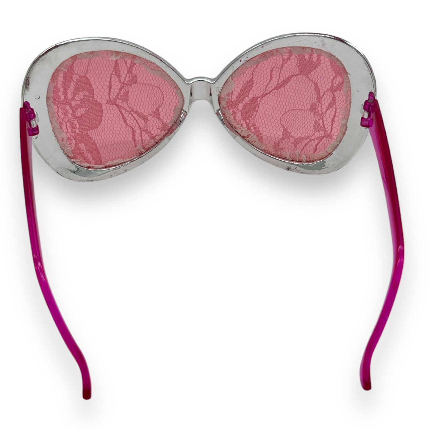 Kinky Pleasure - FT007 - Oversized Glasses with Lace Detailing - Vivacious Pink