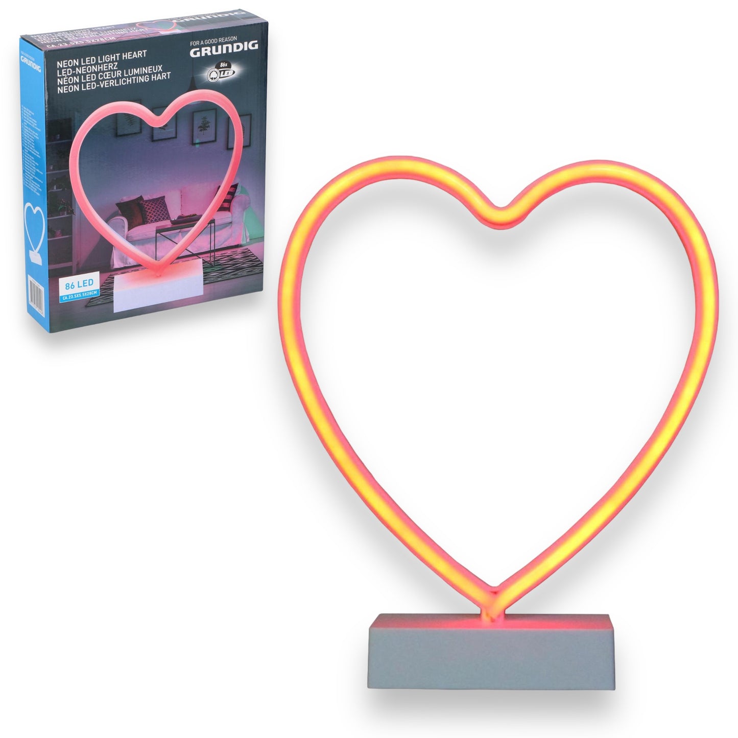 Kinky Pleasure - ED031 - Grundig Luminous Pink Heart Light with 86 LEDs - Compact and Charming