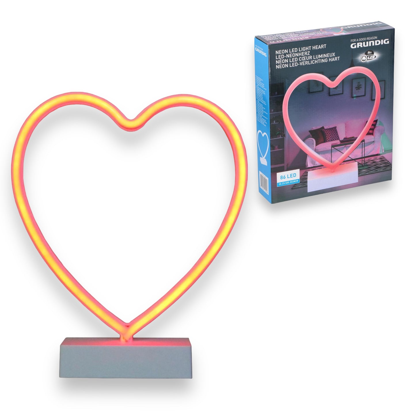 Kinky Pleasure - ED031 - Grundig Luminous Pink Heart Light with 86 LEDs - Compact and Charming