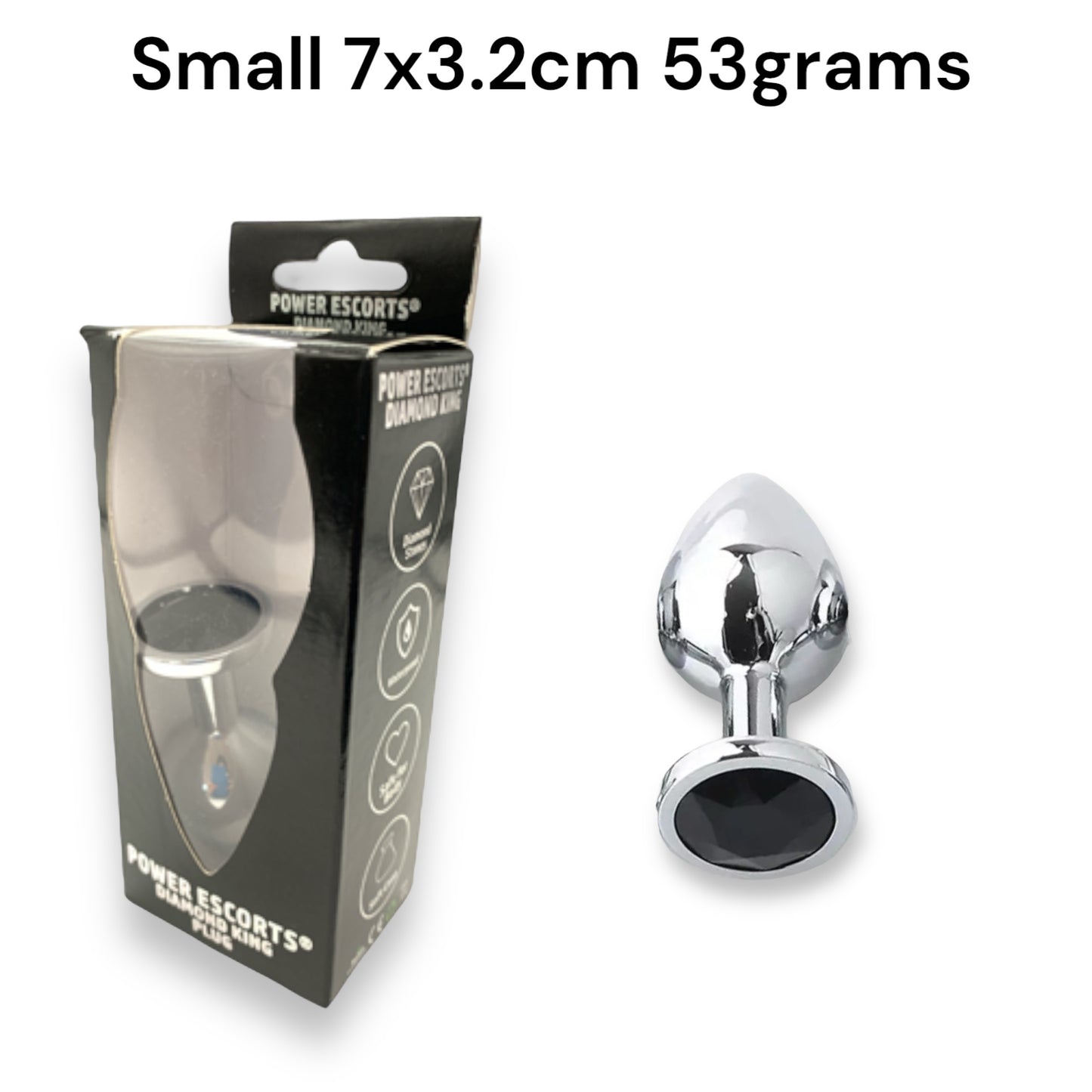 Power Escorts - BR137 - Metallic Anal Plug With Stone - 3 Sizes - 6 Colours