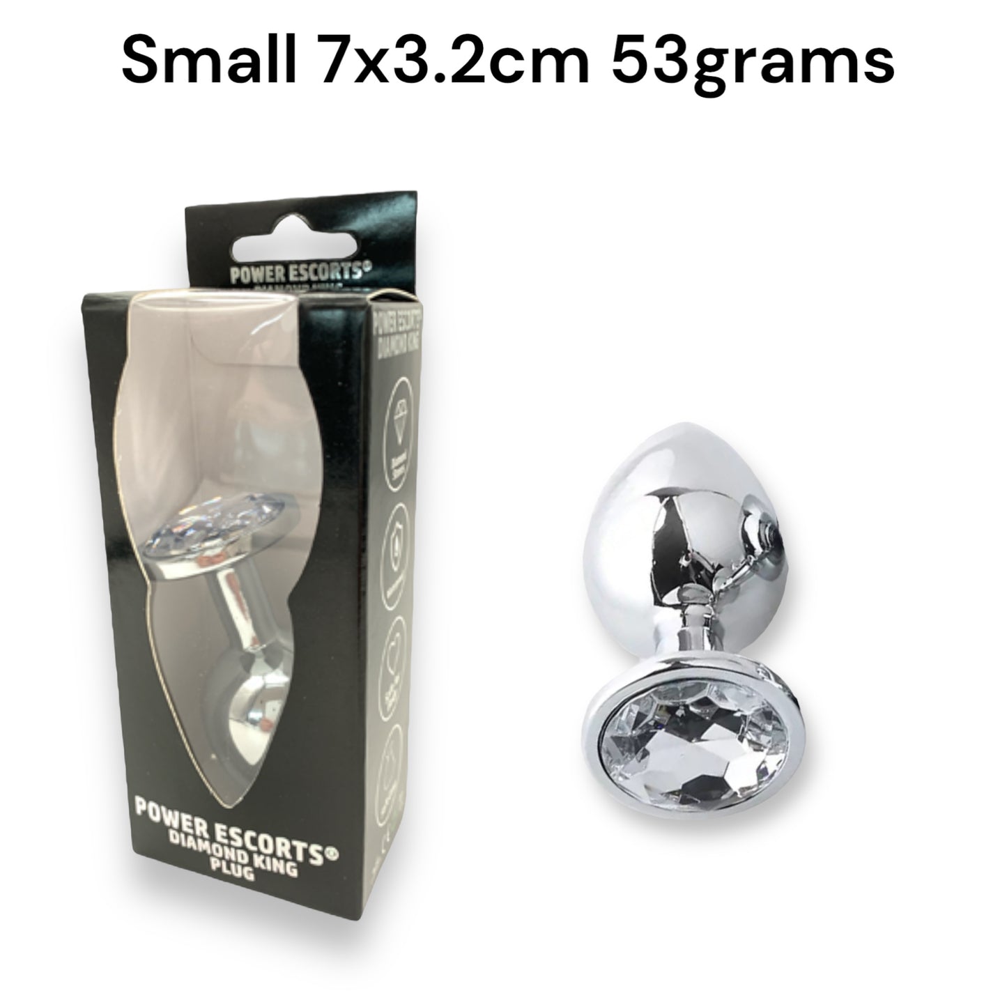 Power Escorts - BR137 - Metallic Anal Plug With Stone - 3 Sizes - 6 Colours