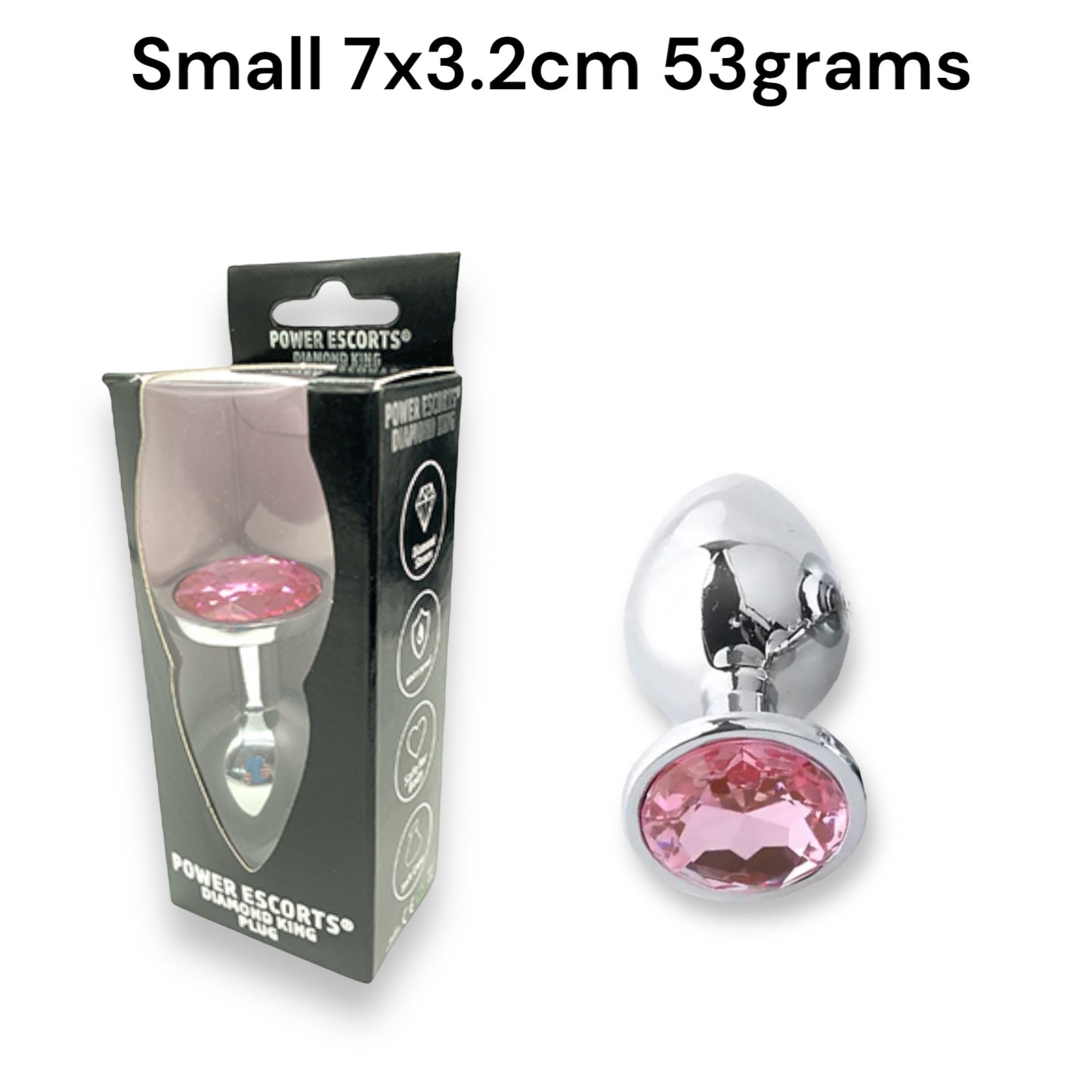 Power Escorts - BR137 - Metallic Anal Plug With Stone - 3 Sizes - 6 Colours