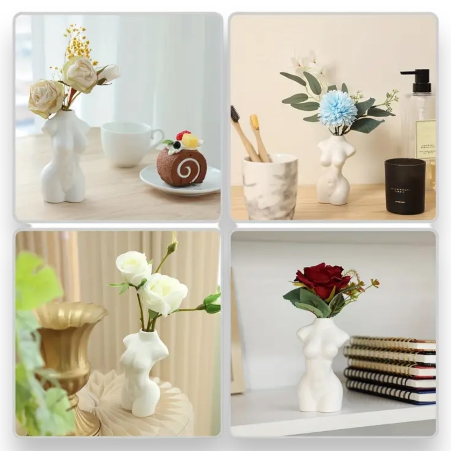 Kinky Pleasure - T029 - Woman Body Vase - White - 12x5.5cm