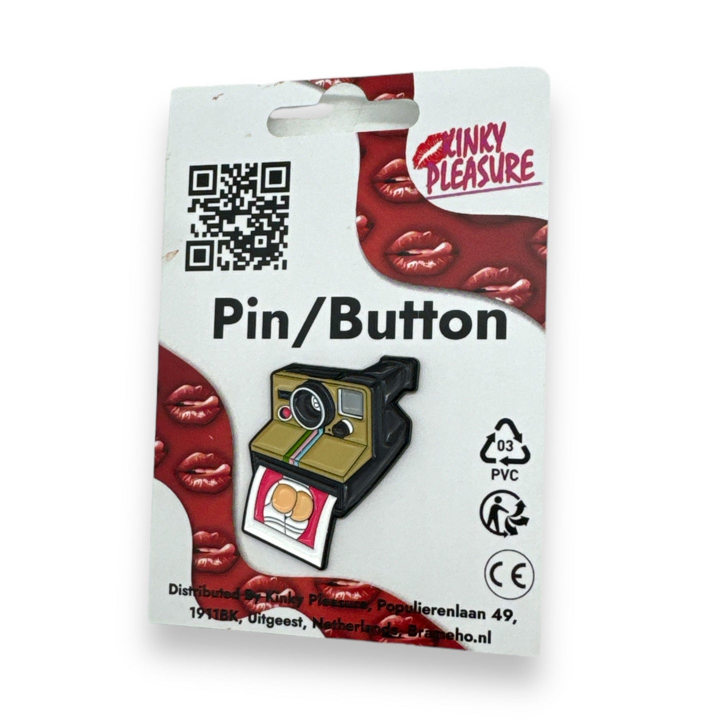 Kinky Pleasure - T002 - Sexy Ass Foto Badge - Pin/Button - Add a Playful Touch to Your Outfit